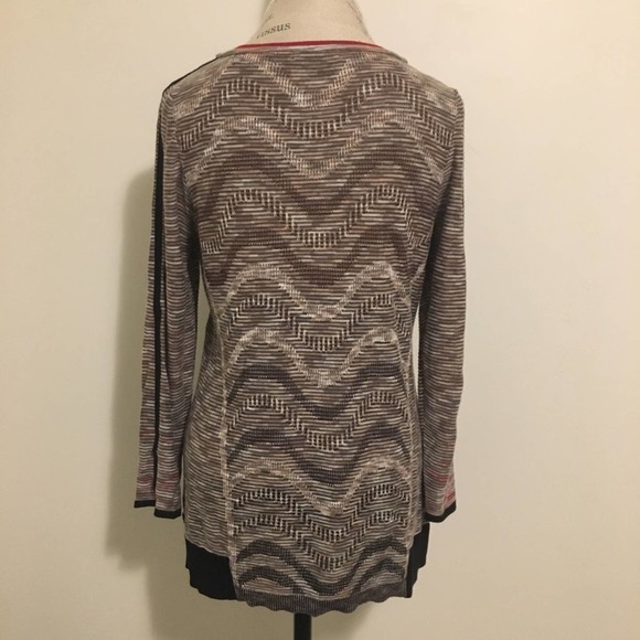 Nic+Zoe Petite Medium Sweater Red & Tan Sweater - Picture 3 of 6